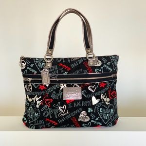 Coach Poppy Graffiti Glam Tote Bag